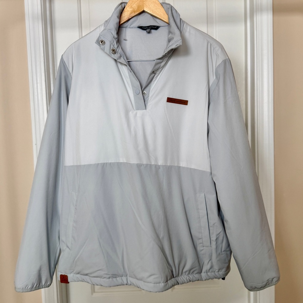 SIMPLY SOUTHERN Kids XL Quarter Snap Pullover Grey & White